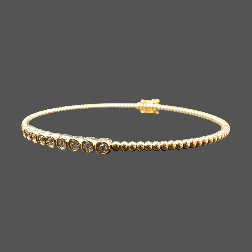 Bracelet Jonc Diamants en Or Jaune