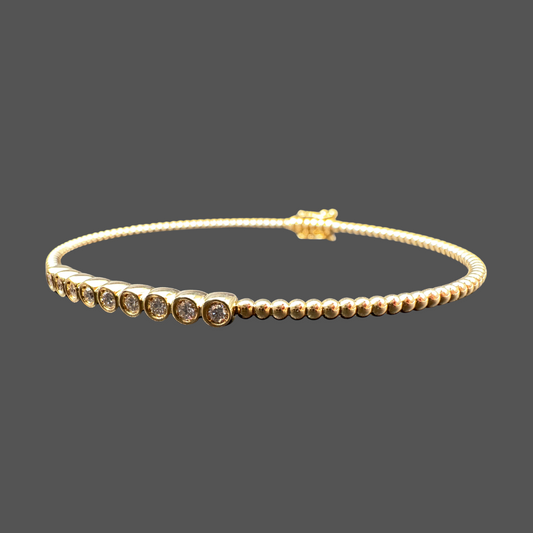 Bracelet Jonc Diamants en Or Jaune