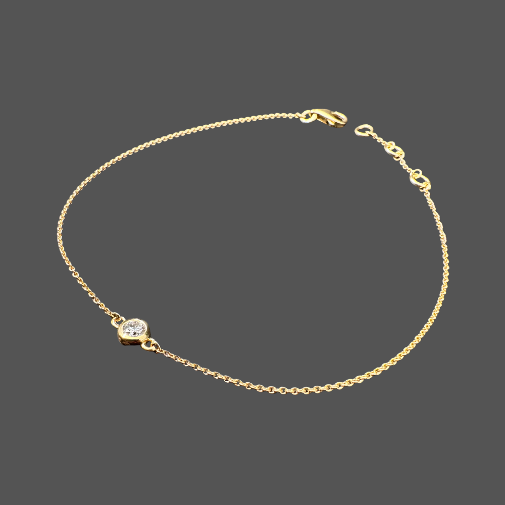 Bracelet Chaîne Or Jaune & Diamant Serti Clos