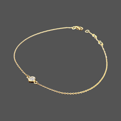 Bracelet Chaîne Or Jaune & Diamant Serti Clos