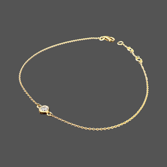 Bracelet Chaîne Or Jaune & Diamant Serti Clos