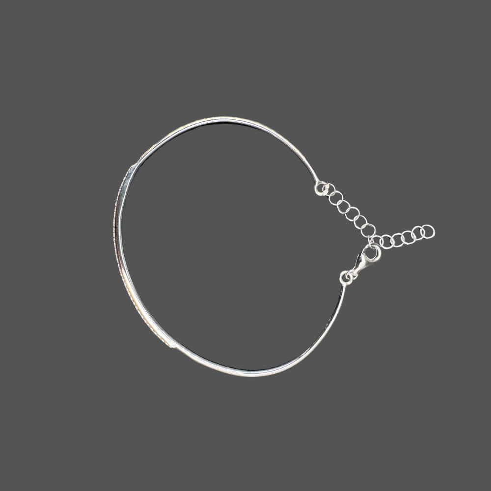 Jonc en or blanc 18k avec diamants