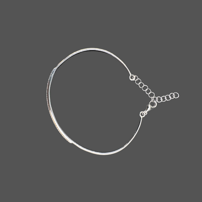 Jonc en or blanc 18k avec diamants
