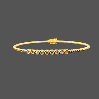 Bracelet Jonc Diamants en Or Jaune