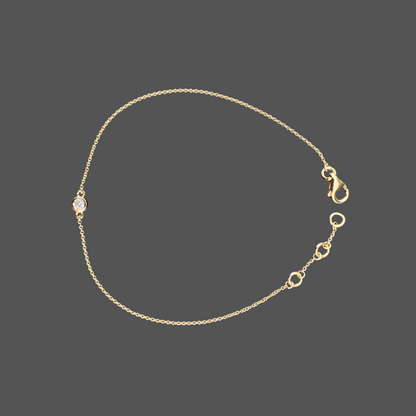 Bracelet Chaîne Or Jaune & Diamant Serti Clos