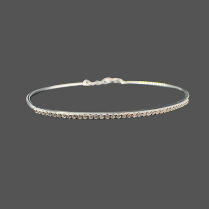 Jonc en or blanc 18k avec diamants