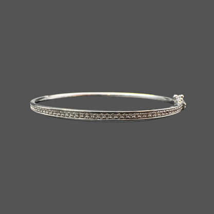 Bracelet jonc en or blanc et diamants