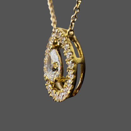 Pendentif diamant 0.50ct en or jaune avec chaîne