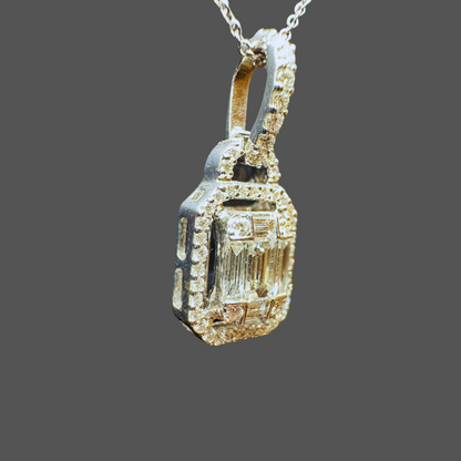 Pendentif diamant 0.56ct en or blanc avec chaîne