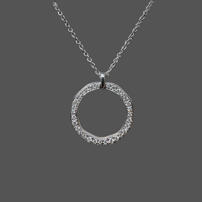 Pendentif diamant 0.32ct en or blanc avec chaîne