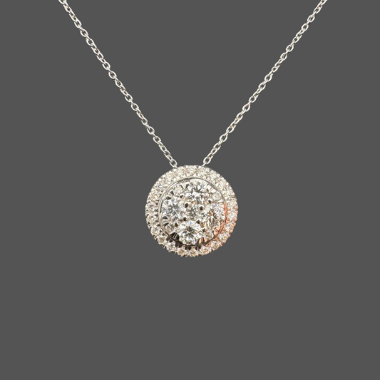 Pendentif diamant 0.33ct sur chaîne en or blanc