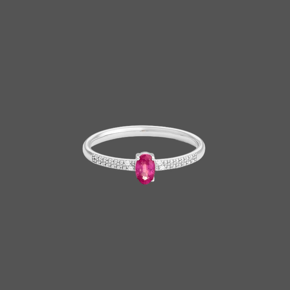 Bague Ruby Double Corps Serti de Diamants - En or Jaune ou Blanc