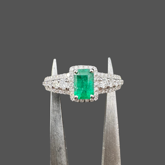Bague Émeraude & Diamants