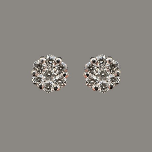Boucles d’Oreilles Fleur Diamants