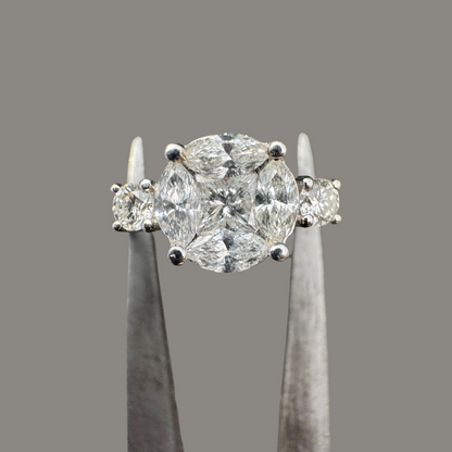 Bague Multi-Diamants en Or Blanc