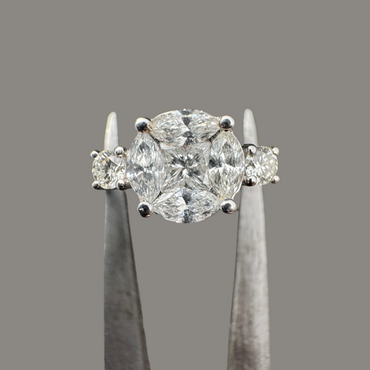 Bague Multi-Diamants en Or Blanc