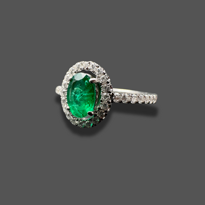 Bague émeraude et diamants