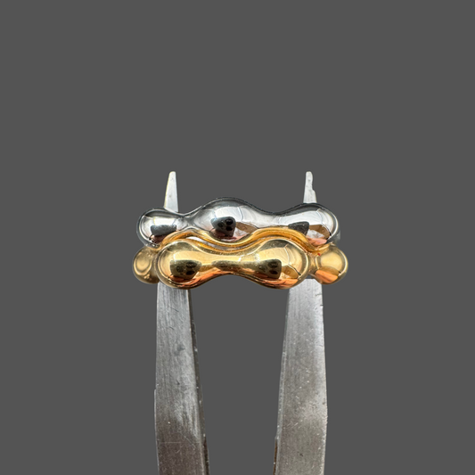 Bague bicolore en or jaune et or blanc