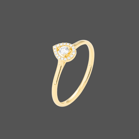 Bague Diamant Goutte D'eau - En or Jaune, Blanc ou Rose