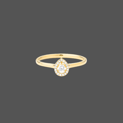 Bague Diamant Goutte D'eau - En or Jaune, Blanc ou Rose