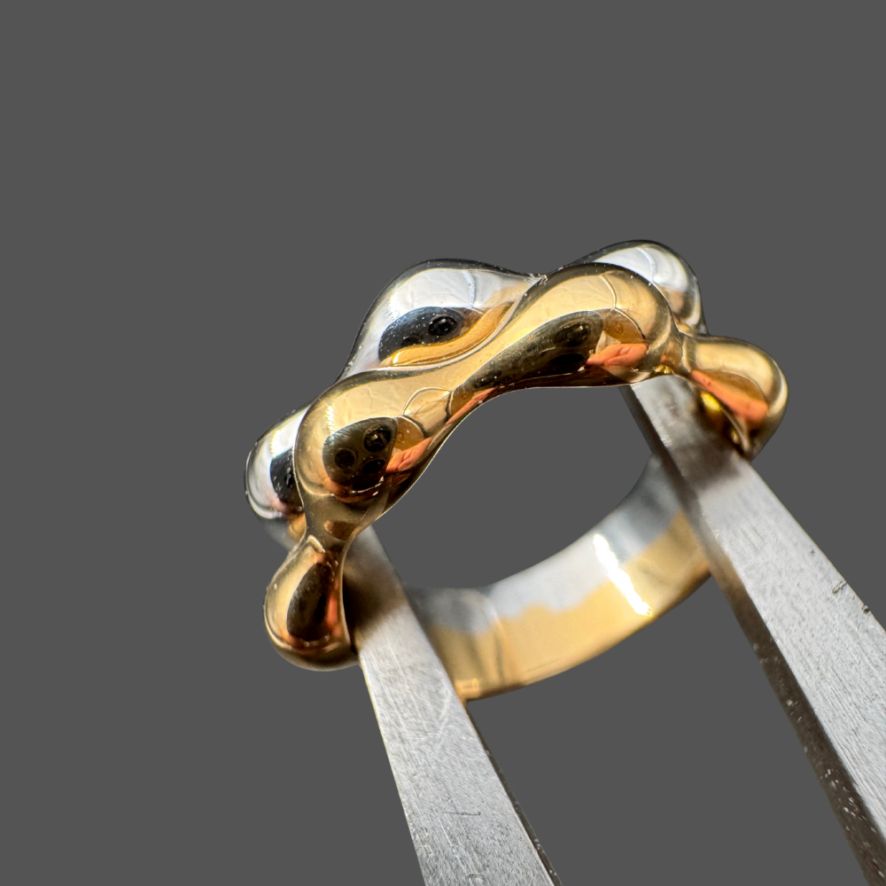 Bague bicolore en or jaune et or blanc