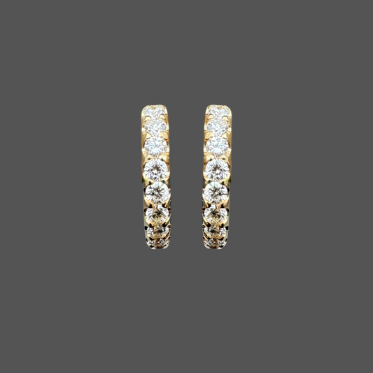 Créoles en or jaune 18 carats avec diamants – 0,30 ct