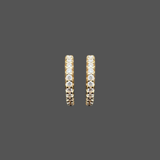 Créoles en or jaune 18 carats avec diamants – 0,10 ct