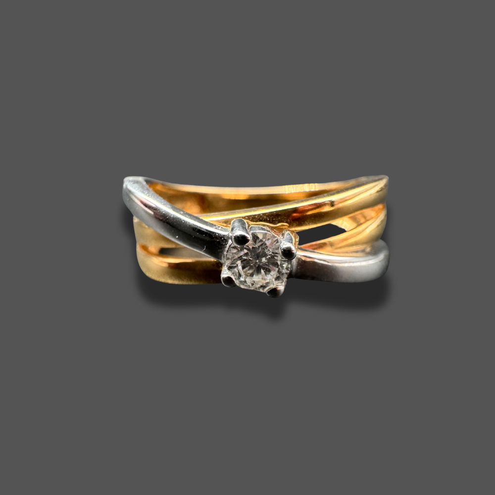Solitaire Bi-Color en Or