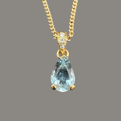 Pendentif Aigue Marine et Diamants