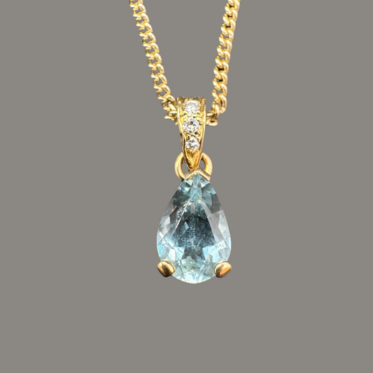 Pendentif Aigue Marine et Diamants
