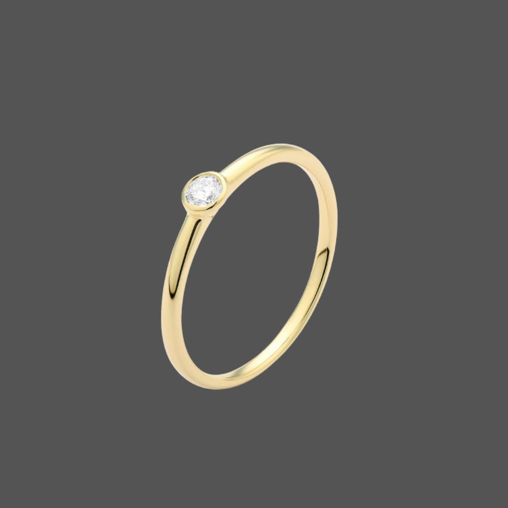 Solitaire Serti Rond - En or Blanc ou Jaune