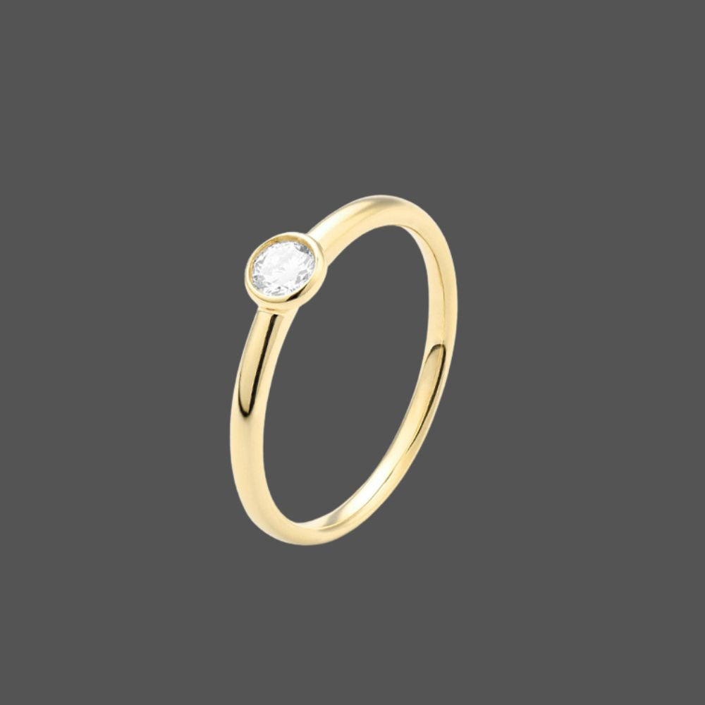 Solitaire Serti Rond - En or Blanc ou Jaune